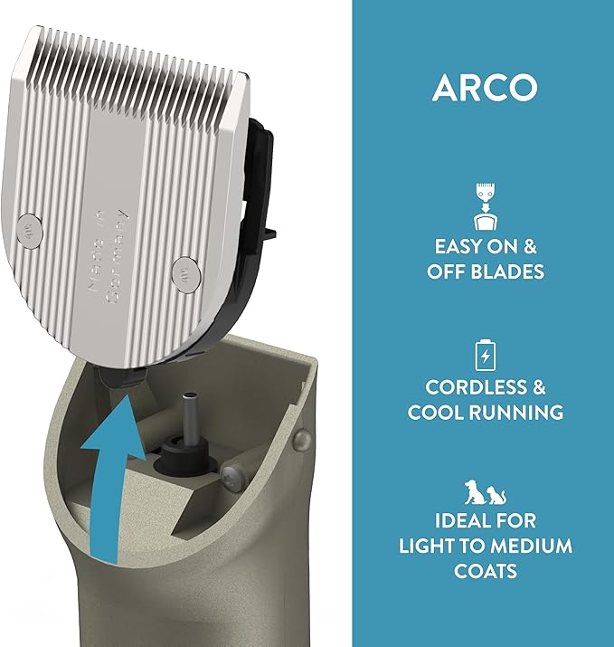 Wahl Professional Animal Arco Pet, Dog, Cat, and Horse Cordless Clipper Kit, Champagne (8786-452)