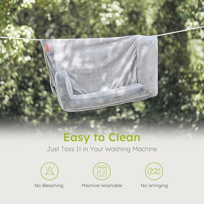 Extra Large Dog Bed, Orthopedic Dog Bed with Cooling Gel Memory Foam, Waterproof XL Pet Bed with Removable Washable Cover, 42" Pet Sofa Couch Dutch Velvet with Bone Toy, Light Gray