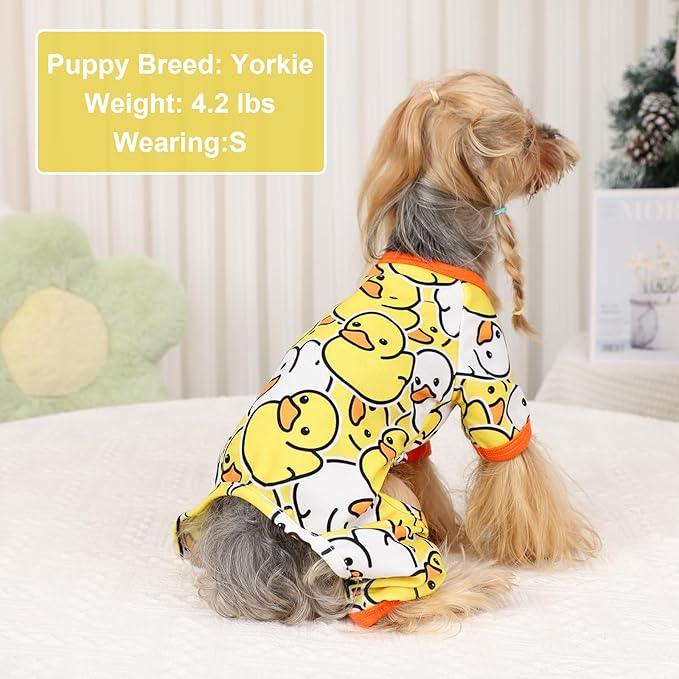 Dog Pajamas for Small Dogs Boy Girl, Dog Clothes Tiny Chihuahua Yorkie Spring Summer Shirt, Cute Puppy Outfit Pjs Jumpsuit Cat Onesie Apparel Pet Clothes
