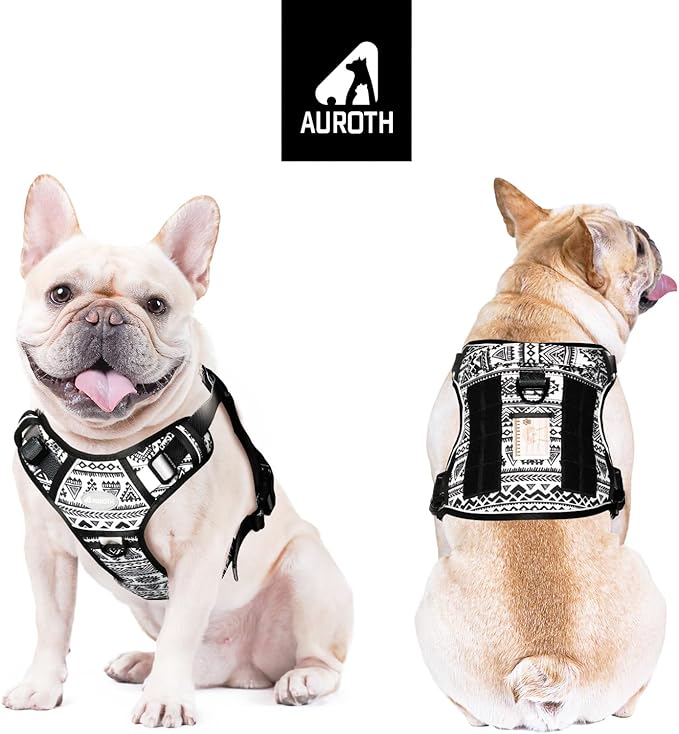 AUROTH Tactical Dog Harness for Large Dogs No Pull Adjustable Pet Harness Reflective K10 Working Training Easy Control Pet Vest Military Service Dog Harnesses