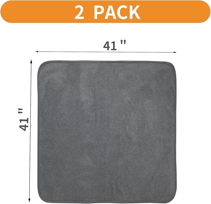 LOOBANI Washable Pee Pad for Dogs, 2 Packs Non-Slip Puppy Training Pads, Fast Absorbent Pet Whelping Pads, Puppy Playpen Mat for Incontinence, Housebreak, Crate, 41x41in, Gray