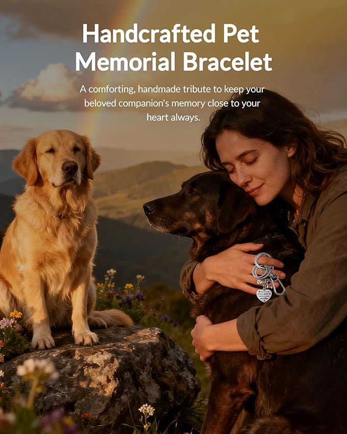 Belloxis Pet Memorial Gifts for Loss of Dog, Rainbow Loss Sympathy Gift Bridge Card Keychain for Cat, Pet Died Cats Death Dogs Lost Memorial for Women Men Pass Away Animal Paw Print Heart Key Chain