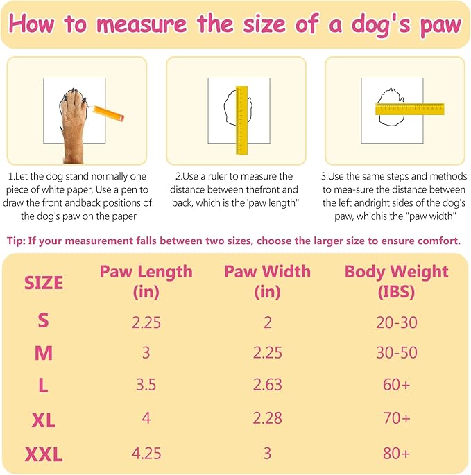 Dog Shoes for Hot Pavement Non-Slip Waterproof Dog Shoes for Medium Dogs Large Size Dogs Easy ON & Off Adjustable Easy-Clean for Beach Outdoor (Rose Pink, Size L: (3.5x2.63’’)(L*W))