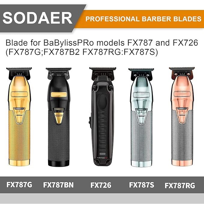 Replacement DOLD 2.0 Blades compatible with BaBylissPRO FX787 / FX726/FX787G/FX787B2, for Outlining Hair Trimmers (FX787) and Trimmers (FX726) -golden steel knife