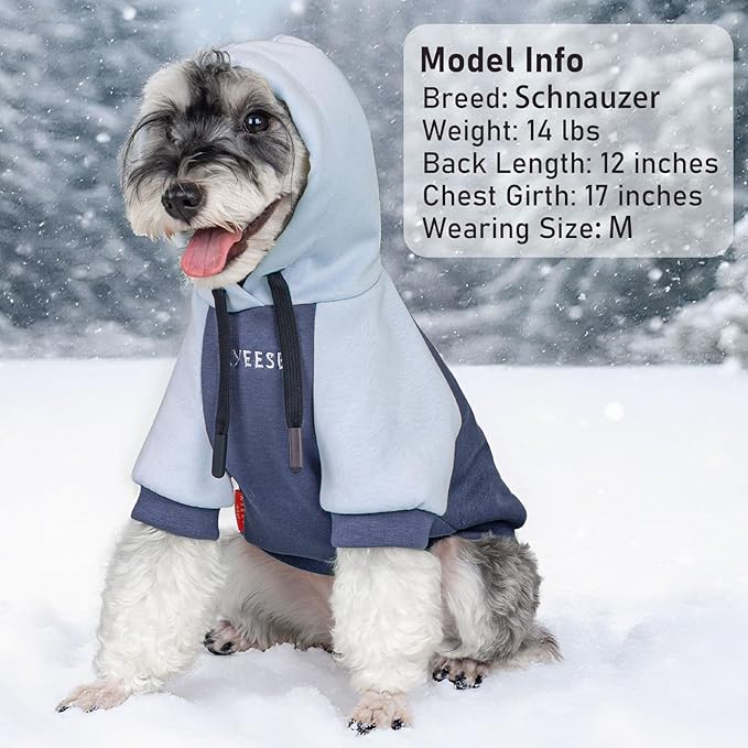 KYEESE Dog Hoodie Stretchy Pet Clothes Cat Coat with Leash Hole Warm Pet Sweatshirt with Drawstring Comfort Cat Sweater Dogs Winter Coat for Cold Weather Soft Dog Clothes for Small Dogs