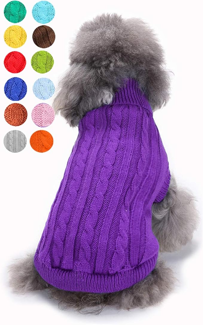 Dog Sweater, Warm Dog Sweaters for Small Dogs Medium Large Dogs, Cute Winter Classic Turtleneck Pet Sweater Cat Sweater Dog Clothes Coat Dog Christmas Sweaters for Girls Boys Dog Puppy Cat