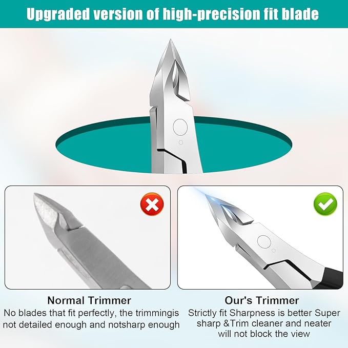 Cuticle Trimmer,4mm Jaw Extremely Sharp,Cuticle Clippers for Nails with Silicone handle, Non-Slip,Professional Steel Cuticle Cutter,Trimmer Dead Skin Remover Stainless Cuticle Remover Tool