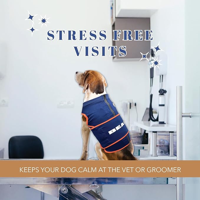NFL CHICAGO BEARS Dog Anxiety Shirt Calming Soothing Solution Vest, for Dogs & Cats with Anxiety, Fears, Fireworks, Loud Noises, Dark, Lonely Keeps Dogs Calm and Feeling Safe, Relaxing Jacket, X-Small