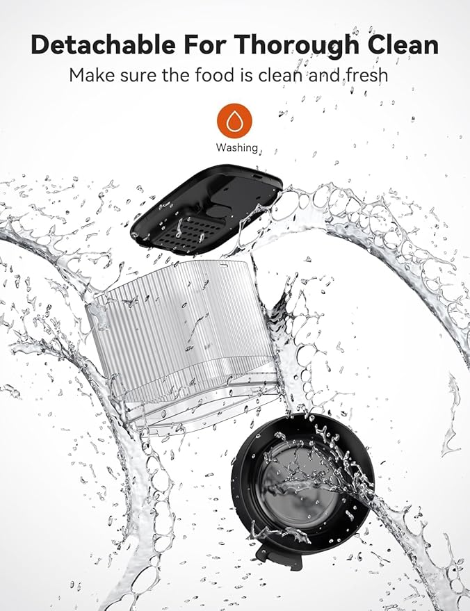 WOPET Automatic Cat Feeder, WiFi Automatic Dog Feeder with APP Control for Slow Feeding, Cat Food Dispenser with 10S Voice Record, Up to 10 Meals Per Day for Cats and Dogs