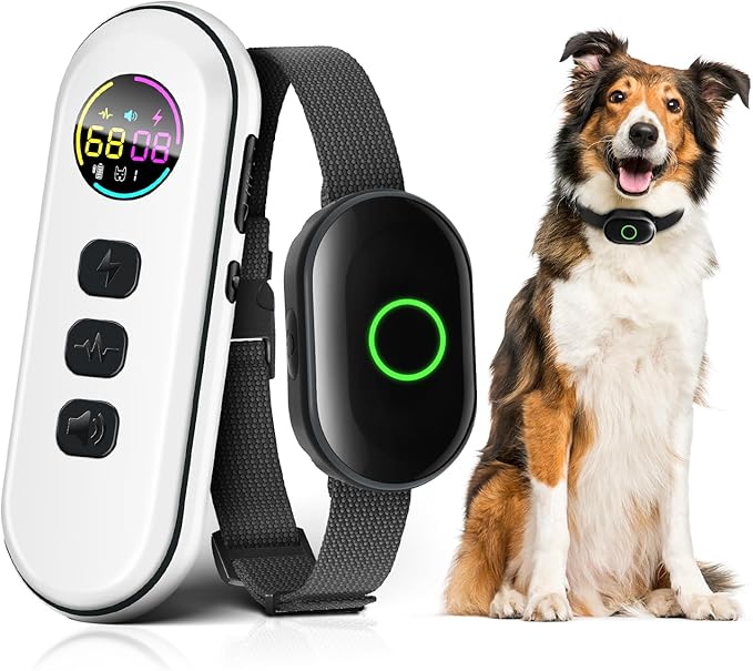 2025 Upgraded Shock Collar for Dogs, Dog Training Collar with Remote Control for Medium Large Dogs, 3 Training Modes - Beep, Vibration and Shock with Safety Lock, IPX7 Waterproof, Rechargeable,Black