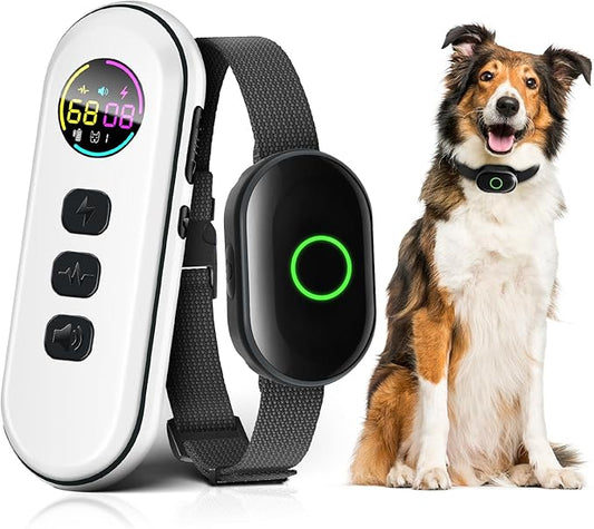 2025 Upgraded Shock Collar for Dogs, Dog Training Collar with Remote Control for Medium Large Dogs, 3 Training Modes - Beep, Vibration and Shock with Safety Lock, IPX7 Waterproof, Rechargeable,Black