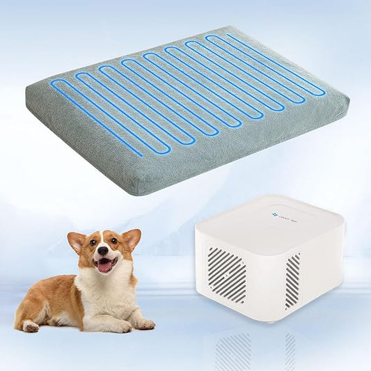 Pet Bed Cooling System, Consistent Cold Water Pad, No Refrigeration or Chemical Gel Needed, Machine Washable Bed, Ideal for Home and Crates (Cooling Green, 30" x 20")