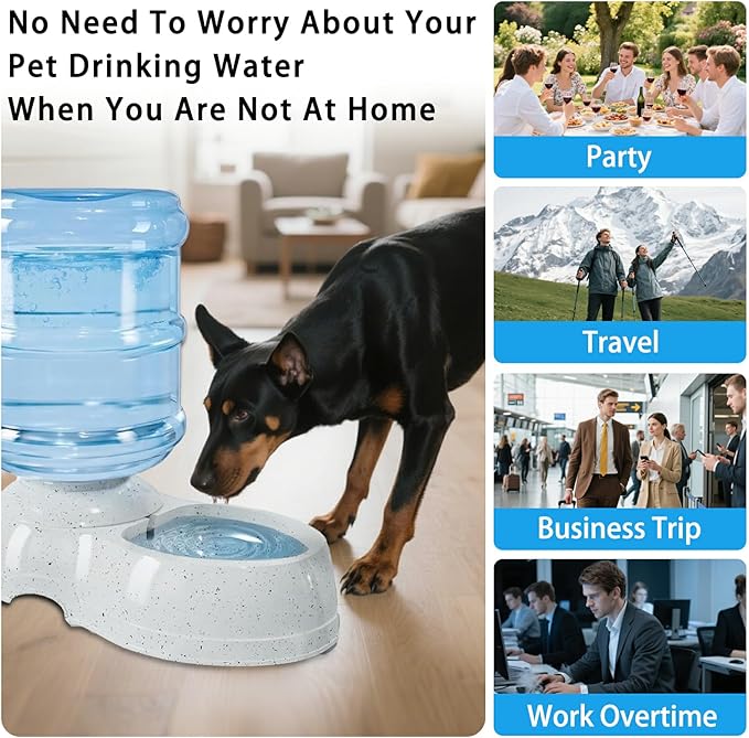 Pet Water Dispenser Large 3 Gallon 11 Liters-Thickened Durable, Dog Cat Water Bowl Dispenser Large,Automatic Pet Waterer Dispenser Station with Bucket Brush