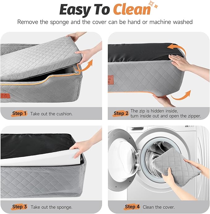 XIEAEOZEE Dog Car Bed for Large/Medium Dogs, Comfortable Pet Booster for Back Seat, Detachable & Washable Travel Seat with Thick Cushion (Gray)