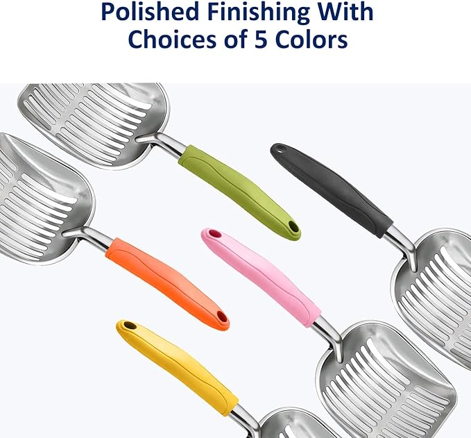 WePet Cat Litter Scoop, Aluminum Alloy Sifter, Kitty Metal Scooper, Deep Shovel, Long Handle, Poop Sifting, Kitten Pooper Lifter, Durable, Heavy Duty, for Litter Box