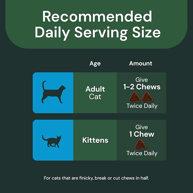 VetriScience Extra Strength Lysine Immunity Health Chews - Immunity Supplement for Cats of All Ages - Supports Immune Function, Eye Health & Cardiovascular Function - 120 Count