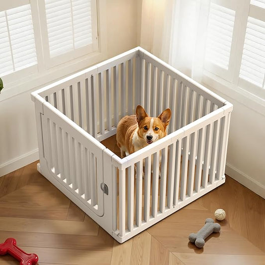 Indoor Dog Playpen for Small Dogs, Puppy Play Pen for Indoors Plastic Portable Playpen for Dogs Small Animal Playpen Fences Pen, Pet Fence Rabbit Bunny Puppy Playpens (23.6" H, 7 Panels)