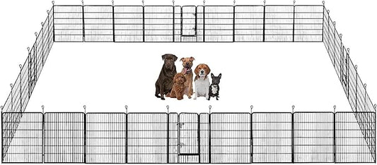BestPet | Dog Playpen | 40 Inch, 32 Panels | Heavy Duty Metal Pet Exercise Pen | Indoor Outdoor Fence Panels | Rust-Resistant, Removable, Tool-Free Setup | Anti-Skid, Expandable Design