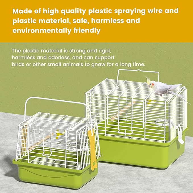 BAGHBPM Small Bird cage,Travel Cage for Birds and Small Animals, Parakeet cage,Bird Carrier Travel cage,Bird Travel cage, jaulas para pájaros,Green,(Size:S,M,L) (M)