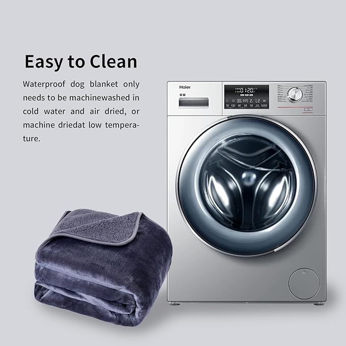 Waterproof Dog Blankets for Large Dogs Washable Super Soft Warm Fluffy Facecloth Sofa Car Bed Protector, Urine Proof Washable Outdoor Pet Blanket for Puppy Large Dogs & Cats 40 * 30 Grey