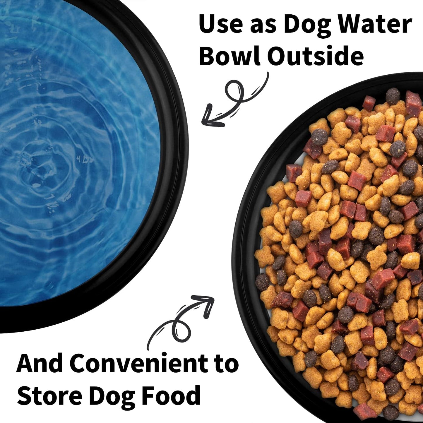 Collapsible Dog Bowl, Lightweight and Portable, Ideal for Outdoor, Camping, Hiking, Suitable for Dogs