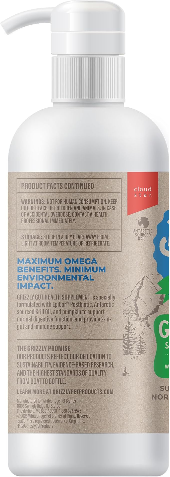 Grizzly Gut Health Liquid, 16 oz. Bottle