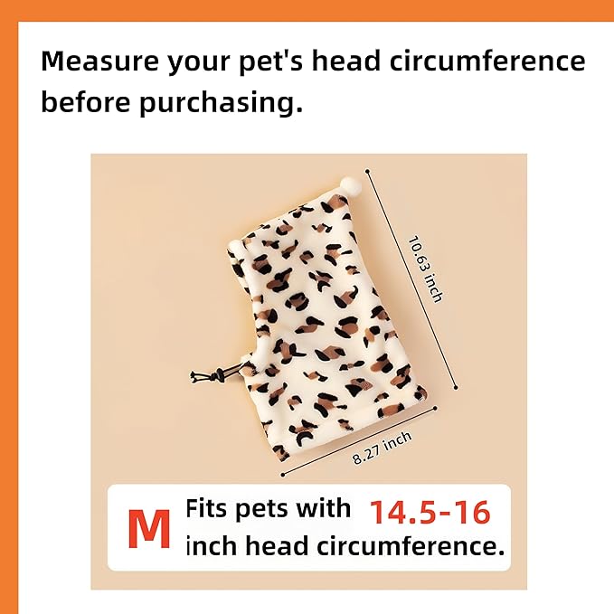 Dog Head Cover with Neck Warmer - Funny Adorable Puppy Hat, Warm Cozy Pet Headwear & Neck Gaiter, Windproof Dog Cap to Protect Head & Neck in Cold Weather(Medium)