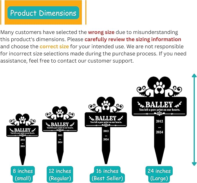 Dog Grave Marker | Personalized Outdoor Pet Memorial Stone with Custom Engraving of Name & Dates | Durable Headstone for Garden or Cemetery Use | Pet Tombstone in and Colors