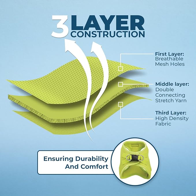 Voyager Step-in Air All Weather Mesh Harness and Reflective Dog 5 ft Leash Combo with Neoprene Handle, for Small, Medium and Large Breed Puppies by Best Pet Supplies - Set (Lime Green), XL