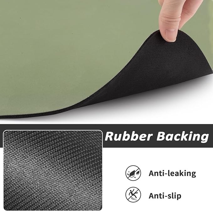 Pet Feeding Mat - Absorbent Dog Mat for Food and Water, No Stains Cat Bowl Mat, Easy to Clean Pet Placemats, Quick Dry Dog Water Dispenser Mat for Messy Drinkers | Paw Green 18"x 28"