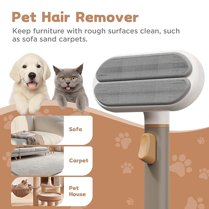 Dog Rake and Gently Removes Loose Dog Hair Brush Undercoat Mats and Tangled - Deshedding Grooming Tool for Dogs & Cats - Self Cleaning Slicker Brush - All Hair Types