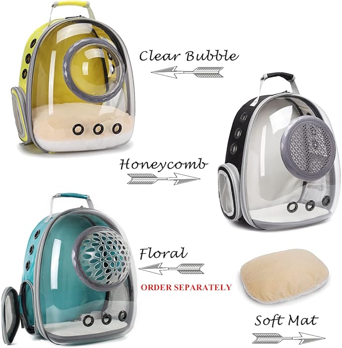 Cat Backpack Carrier, Bubble Backpack for Cat Kitten Small Puppy and Bunny, Space Capsule Bubble Cat Backpack Carrier, Airline Approved Waterproof Yellow Pet Backpack for Small Dog