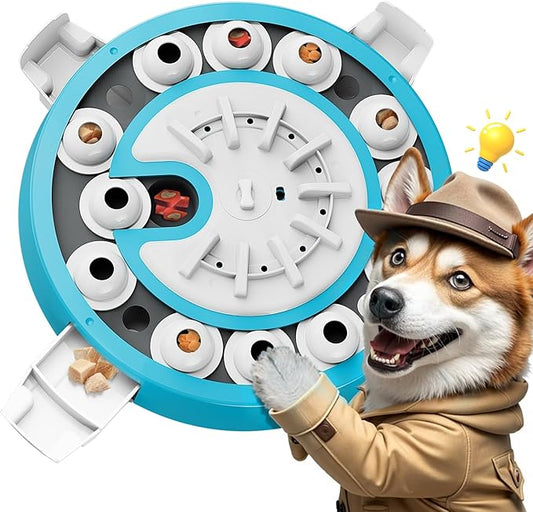 Dog Puzzle Toy, Level 3 in 1 Brain Mental Stimulation Dog Puzzles for Smart Dogs, Interactive Treat Dispenser Cognitive Enrichment Toys Puppy Puzzle Game for Mind Boredom-13.31"x13.31" Blue