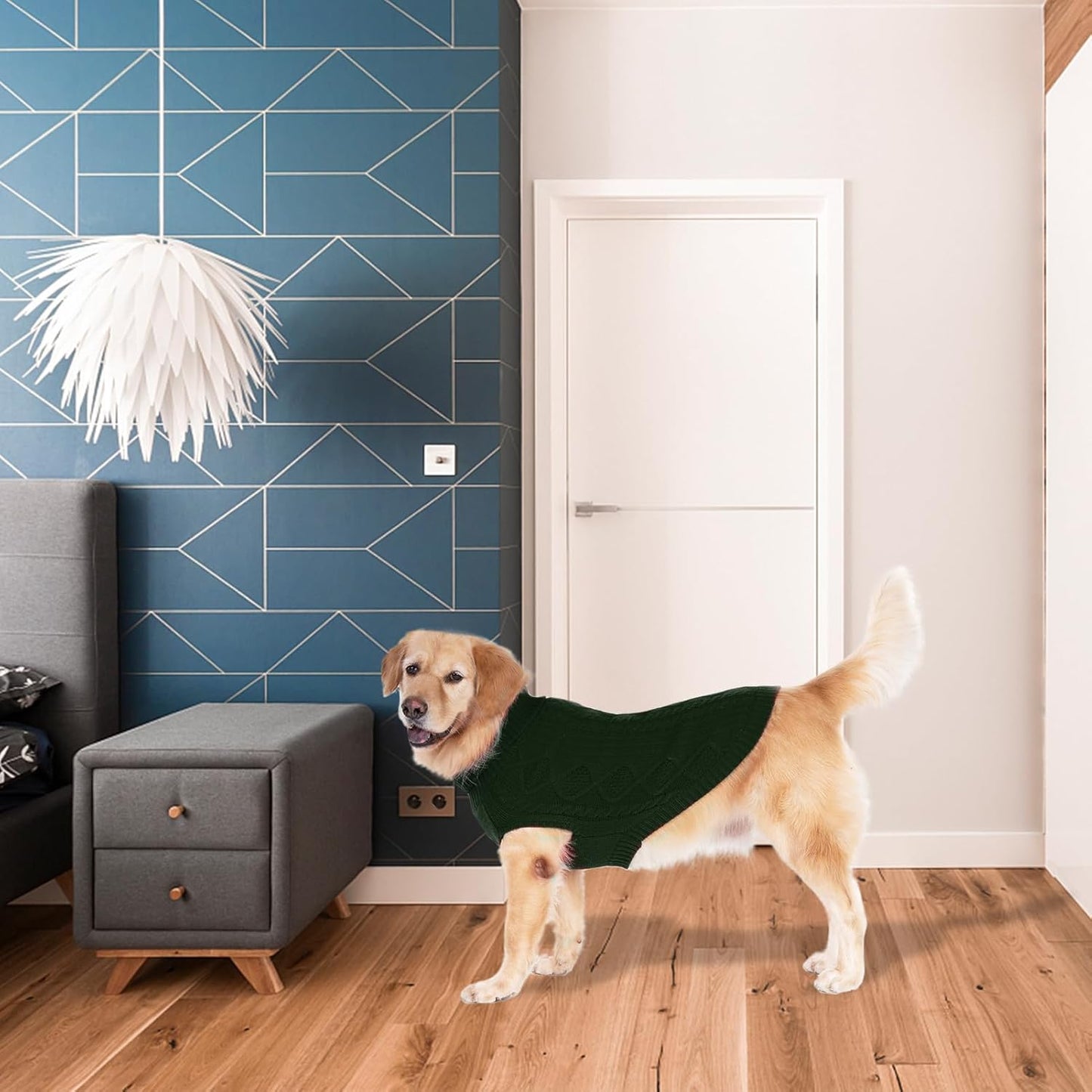 BINGPET Thermal Knitted Dog Sweater for Small Medium Large Dogs,Winter Puppy Cat Coat Warm Sweartershirts Outfits,Classic Cable Knit Turtleneck Pullover Dog Jumper Coat Warm Sweartershirts