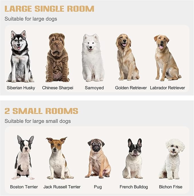 Sunseen Dog Crate Furniture with Divider,Wooden Dog Kennel End Table,Large Breed Dog House Indoor for One Large Dog or Two Small Dogs,Double Doors,47''W*24''D*35''H,White