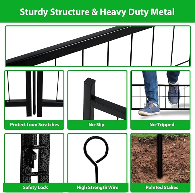 Dog Playpen Outdoor 16 Piece Panels Heavy Duty Dog Pen 26" W×50" H Anti-Rust Exercise Fence with Doors for Large/Medium Pet Play for RV Camping Yard