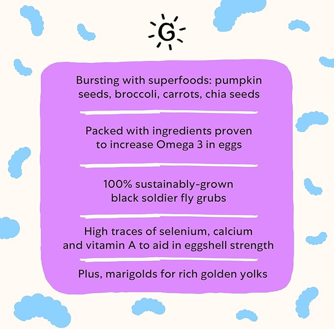 Grubbly Farms Omega Mix Chicken Treats for Laying Hens - Superfood and Omega-Rich Chicken Feed Supplement to Support Egg Production, Strong Eggshells and Nutritious Yolks - 5LB