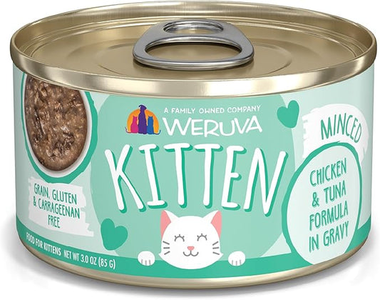 Weruva Kitten, Chicken & Tuna Formula in Gravy, 3oz Can (Pack of 12)