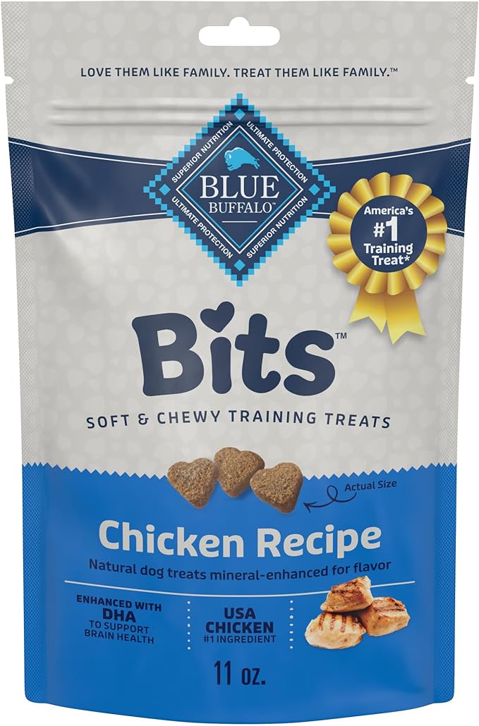 Blue Buffalo BLUE Bits Natural Soft-Moist Training Dog Treats, Chicken Recipe 11-oz Bag