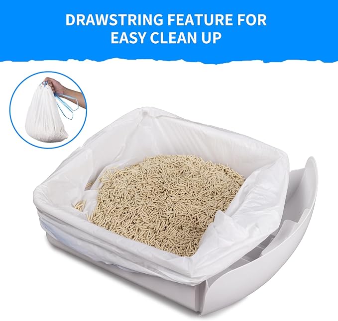120 Count Extra Large Cat Litter Box Liners, Cat Litter Waste Receptacles Bags for Cleanpethome Self Cleaning Litter Box