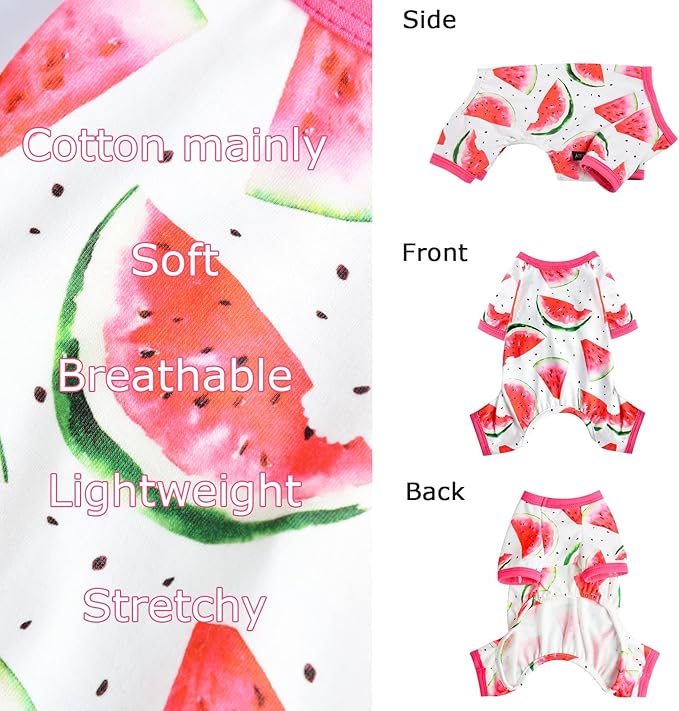 Dog Clothes for Small Dogs Boy Girl, Dog Pajamas Tiny Chihuahua Yorkie Spring Summer Shirt, Cute Puppy Outfit Pjs Jumpsuit Cat Onesie Apparel Pet Clothes