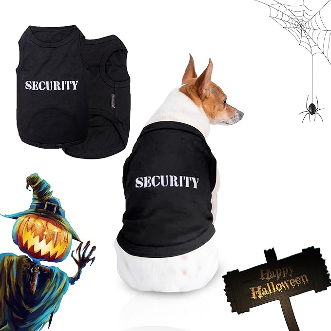 Parisian Pet Security Dog Shirt - Security Costume for Dogs - Halloween Pet Vest - Pet Halloween Costumes - Dog Apparel & Accessories - Sleeved Pet Costume - M