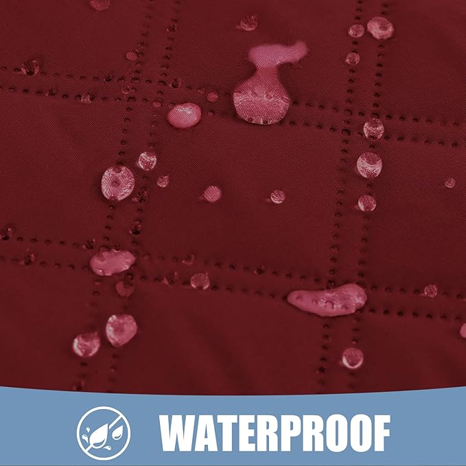 Smiry Waterproof Dog Bed Cover Pet Blanket, Soft Washable Dog Blanket for Furniture Bed Couch Sofa Reversible, Checkered (40"x70", Wine Red/Beige)