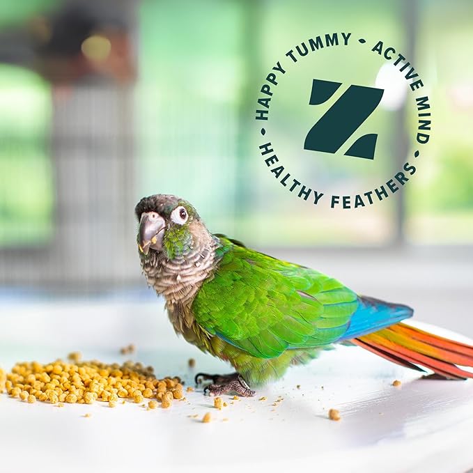 ZuPreem Natural Bird Food, Bird Feed Pellets for Parrot, Conure, Caique, African Grey, Eclectus, Small Cockatoo, Core Nutrition, Made in USA, Added Vitamins, Parrot Food, (M/L, 10 lb Bag)