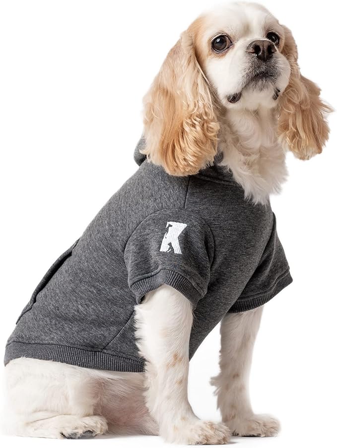 Koneseve Dog Hoodie Fleece Puppy Clothes Warm Sweater with Hat for Small Medium Dogs Cat Hooded Shirt Kitten Pet Basic Sweatshirt with Pocket Doggie Soft Winter Coat Apparel (Grey; 3XL)