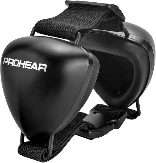 PROHEAR Dog Ear Muffs Hearing Protection for Dogs, NRR 28dB Noise Cancelling Headphones, Easy to Adjust Dog Hearing Protection Earmuffs for Thunder, Hunting, Tourism, Cars, Racing, Medium, Black