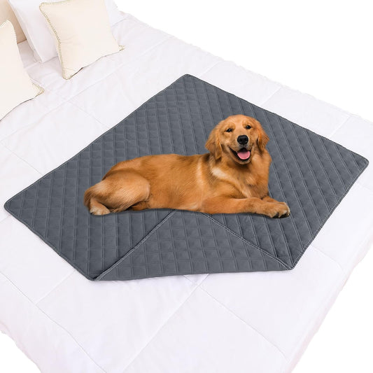 Smiry Waterproof Dog Bed Cover Pet Blanket, Soft Washable Dog Blanket for Furniture Bed Couch Sofa Reversible, Checkered (40"x50", Dark Grey/Dark Grey)