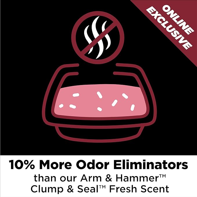 ARM & HAMMER Clump & Seal Platinum Clumping Cat Litter Odor Control, Multi-Cat, 14-Day Odor Control, Online Exclusive Formula, 40 Lbs