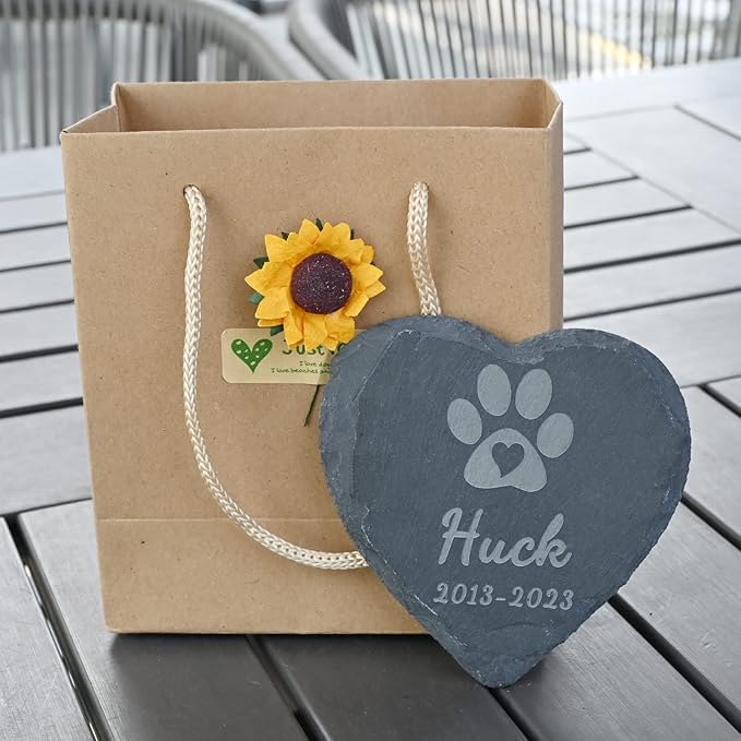 Personalized Memorial Stones, Lost Pet Sympathy Gift Cat, Dog Memorial Gifts, 4''4''/1010cm