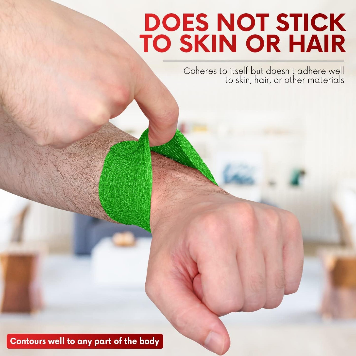 HEALQU Self Adhesive Bandage Wrap – Cohesive Tape for Athletic and Sports 6”x5yd, 12 Rolls - Self Adherent Medical Tape, Flexible, Elastic Bandages Multicolor for Wrist & Ankle Vet Wrap for Dogs.